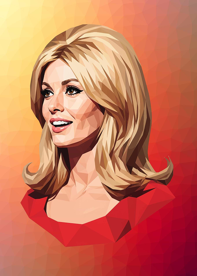 Sharon Tate Low Poly Portrait