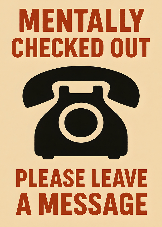 Mentally Checked Out Phone Message