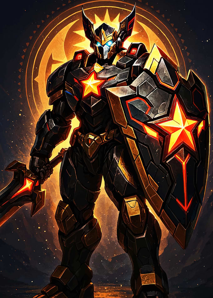 Futuristic Knight Star Emblem