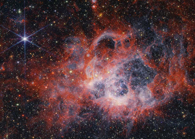 Cosmic Nebula with Stars and Dust