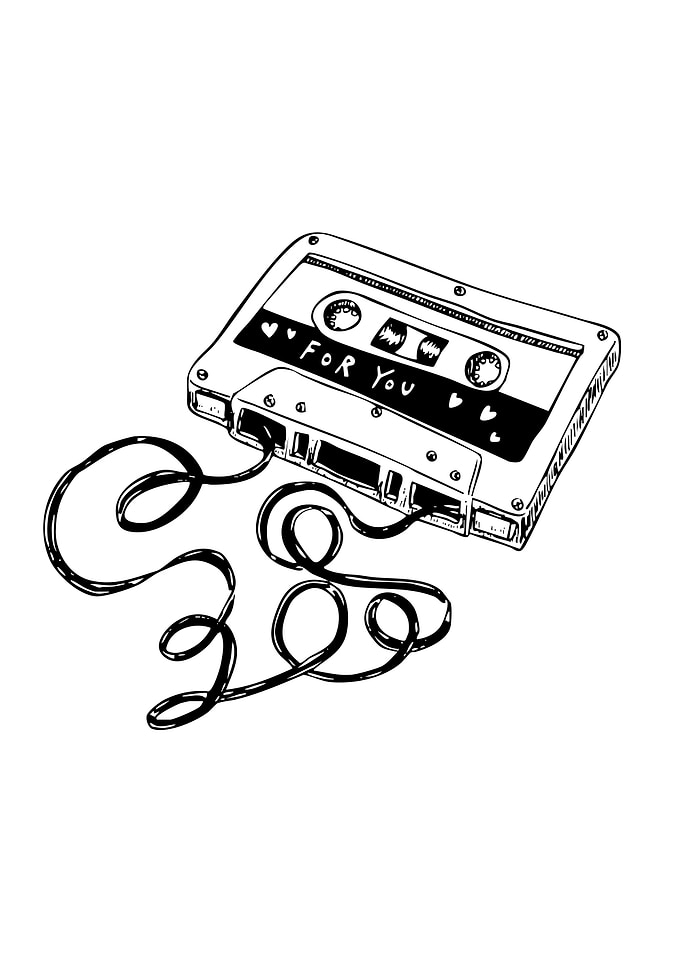 Cassette Tape 'For You' Illustration