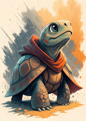 Turtle with Cape Digital Art