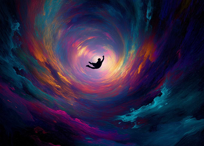 Falling into Colorful Vortex