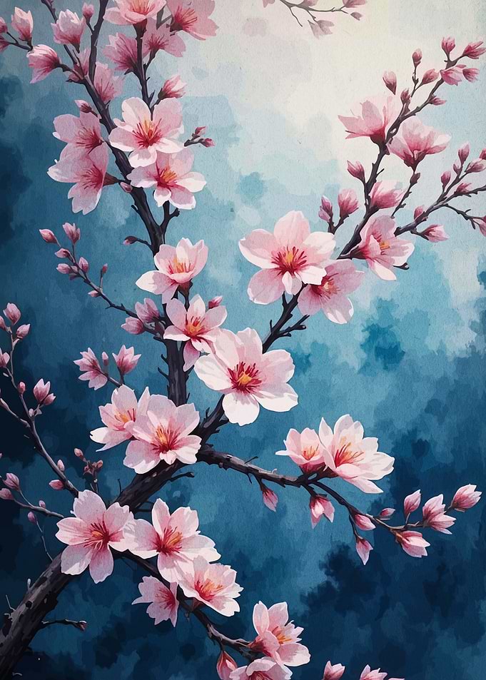 Cherry Blossom Branch Painting