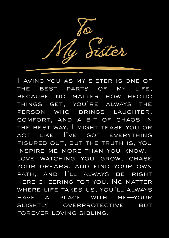 To My Sister - Loving Message