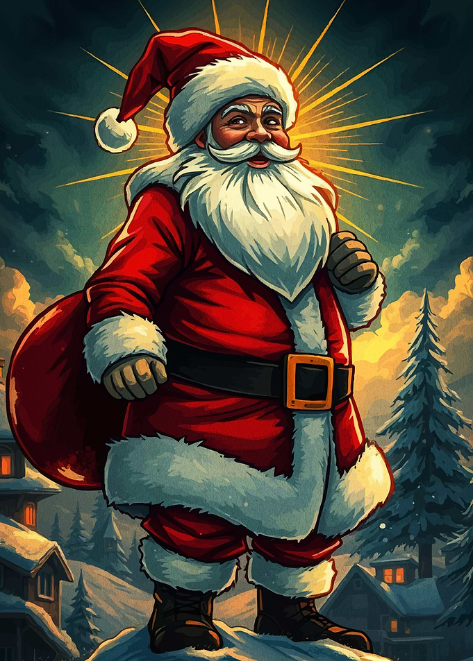 Santa Claus Winter Landscape