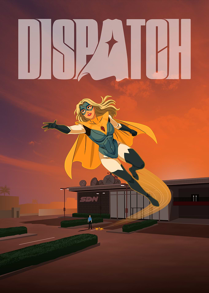 Dispatch Superhero video game Illustration
