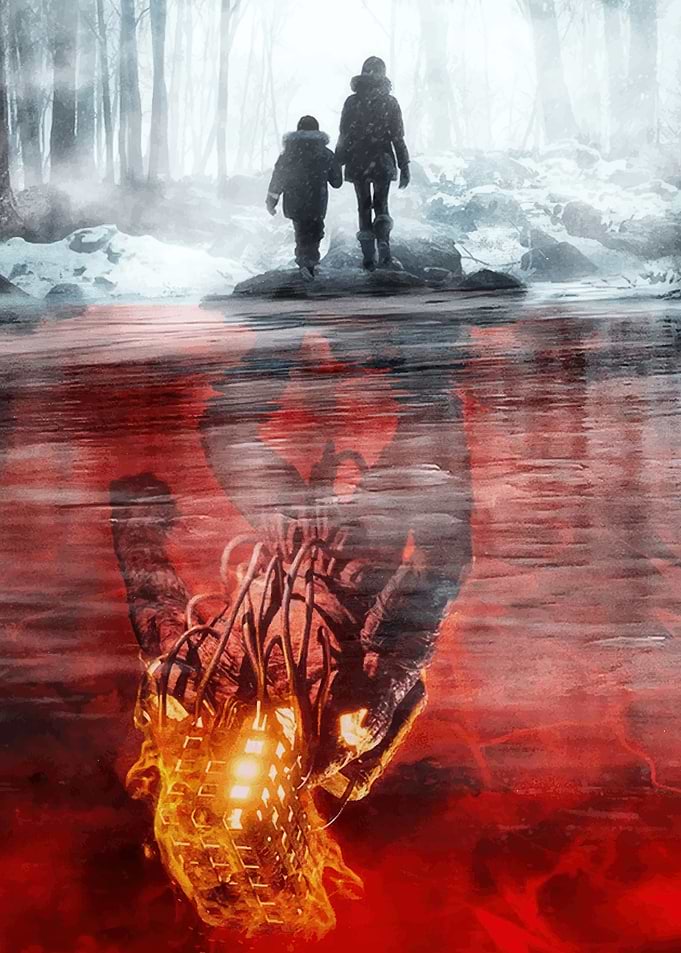 Winter Walk and Fiery Reflection