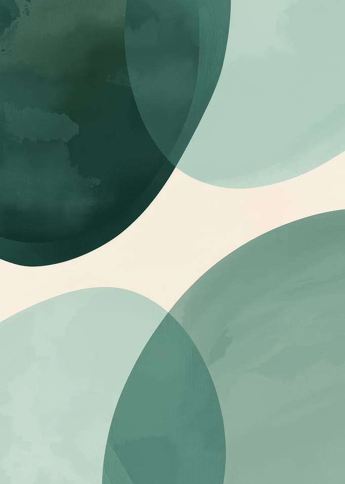 Abstract Green Watercolor Circles