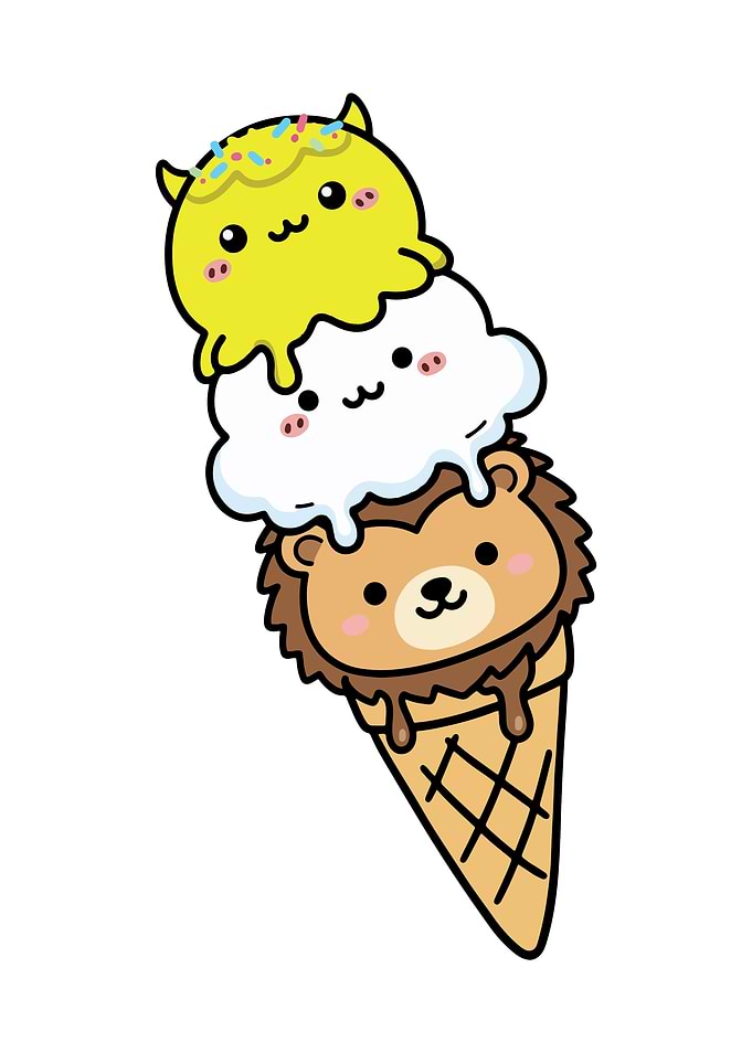 Cute Animal Ice Cream Cone