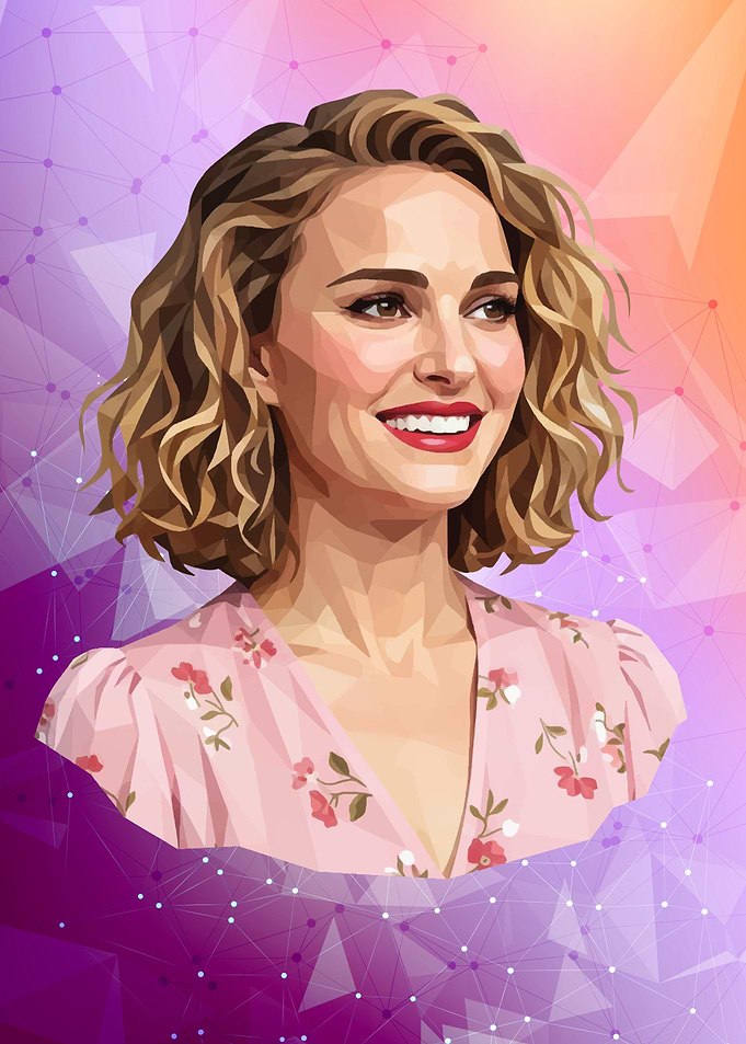 Natalie Portman Polygon Portrait