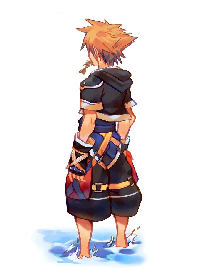 Sora from Kingdom Hearts in water
