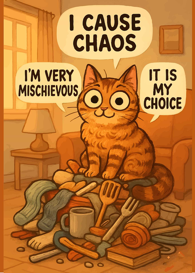 Mischievous Cat Causing Chaos