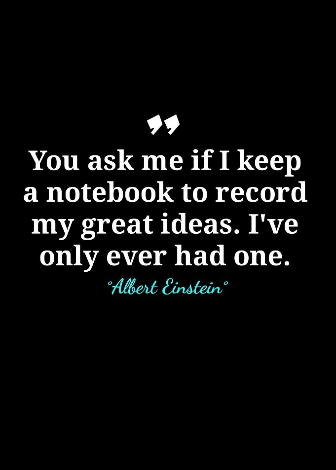 Albert Einstein Quote on Black Background