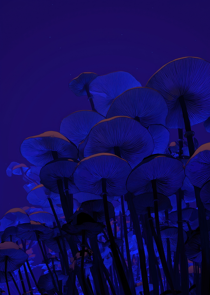 Blue Mushroom Forest