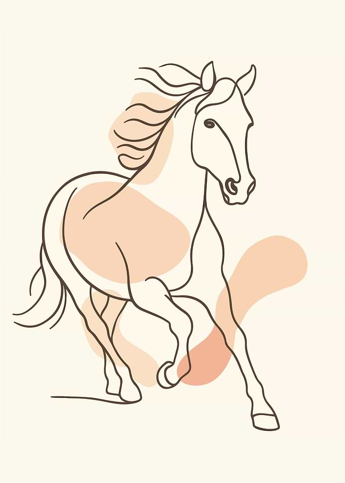 Running Horse Line Art