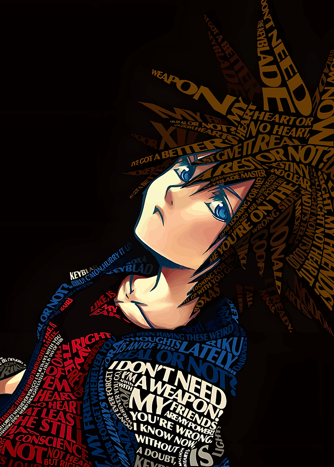 Kingdom Hearts Sora Typography Art