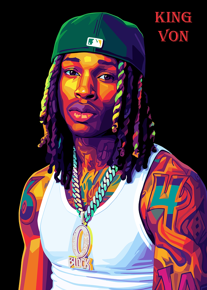 King Von Colorful Portrait