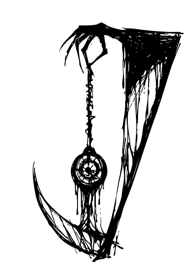 Grim Reaper Scythe and Pocket Watch