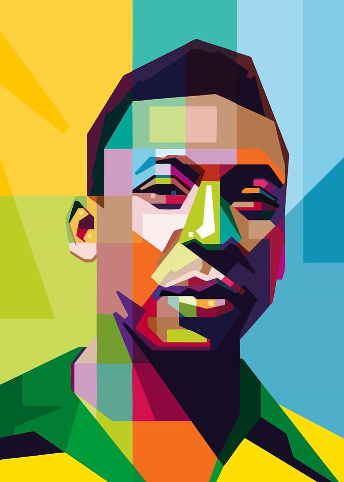 Pele Colorful Pop Art Portrait