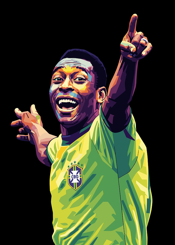 Pele Celebration Pop Art Portrait