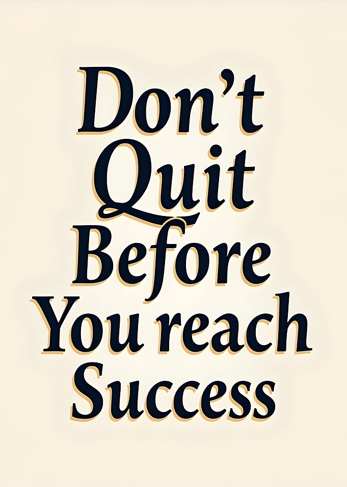Don't Quit Before Success
