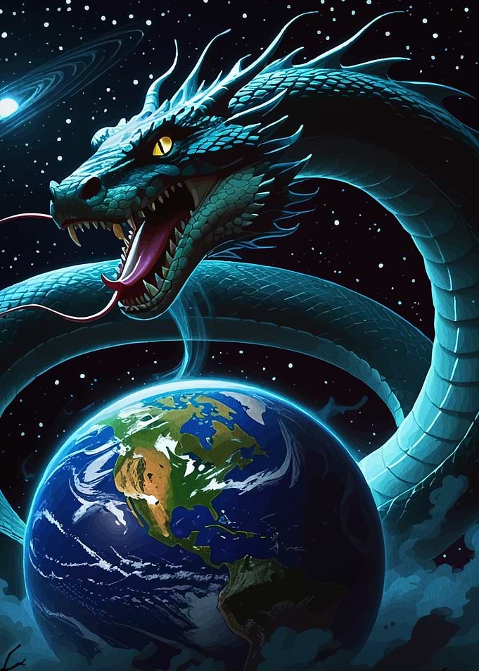 Cosmic Dragon Encircling Earth