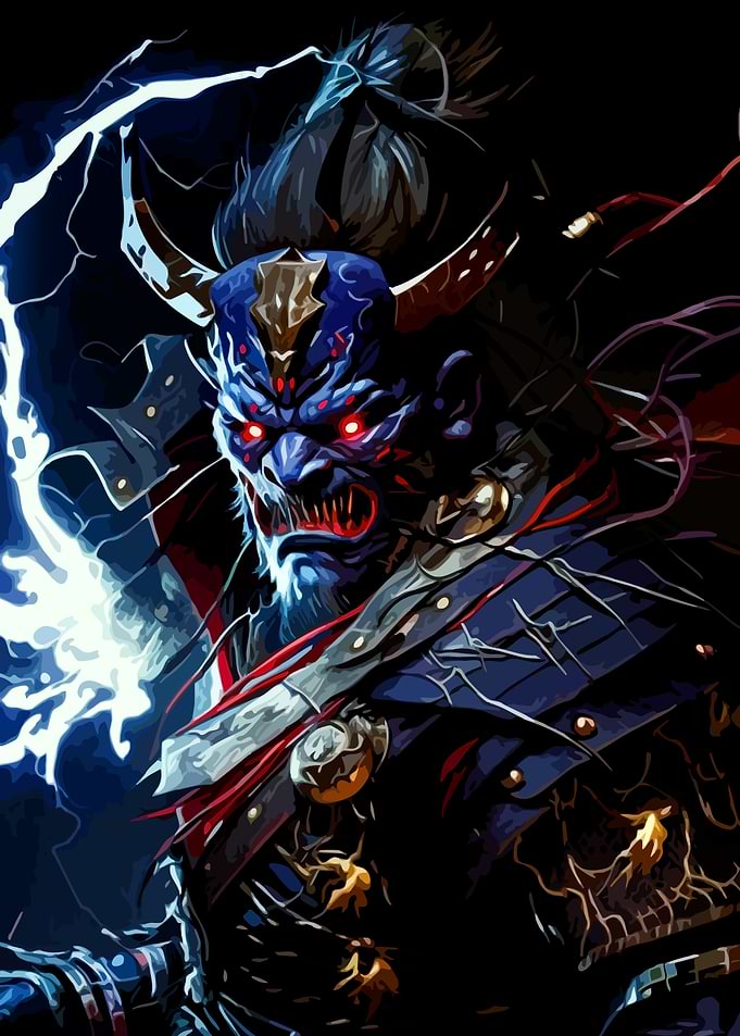 Demon Samurai Warrior with Lightning
