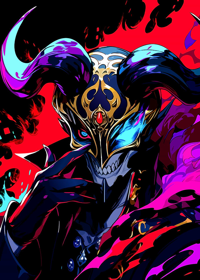 Masked Demon with Horns