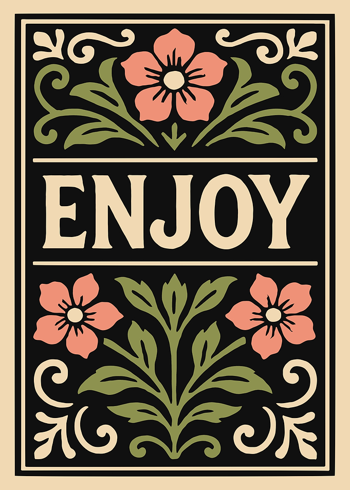 Enjoy Floral Art Nouveau Illustration