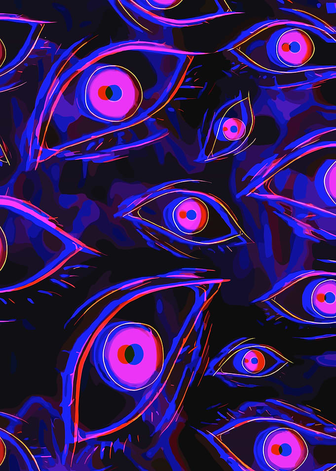 Eye Pattern in Neon Colors