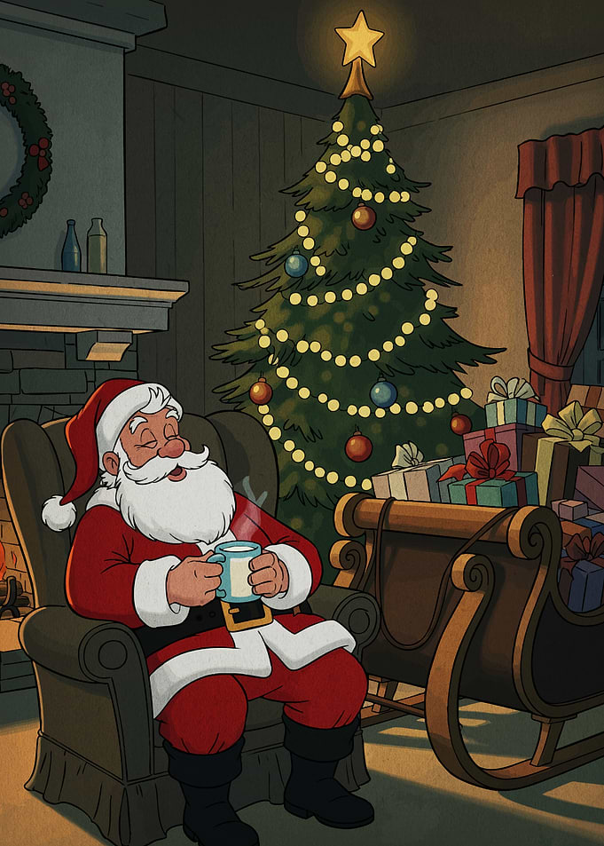 Santa Claus Relaxing Christmas Tree