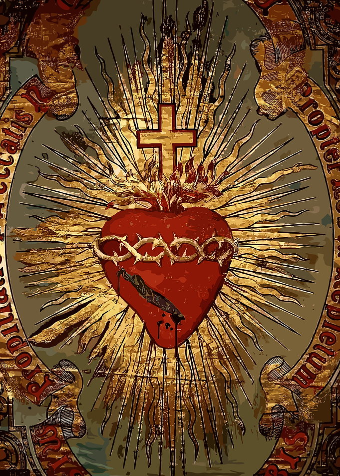 Sacred Heart with Crown of Thorns