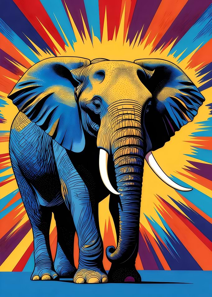Elephant Pop Art Illustration