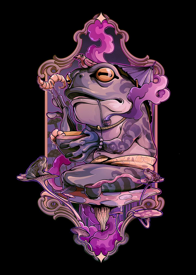 Frog Zen Master Illustration