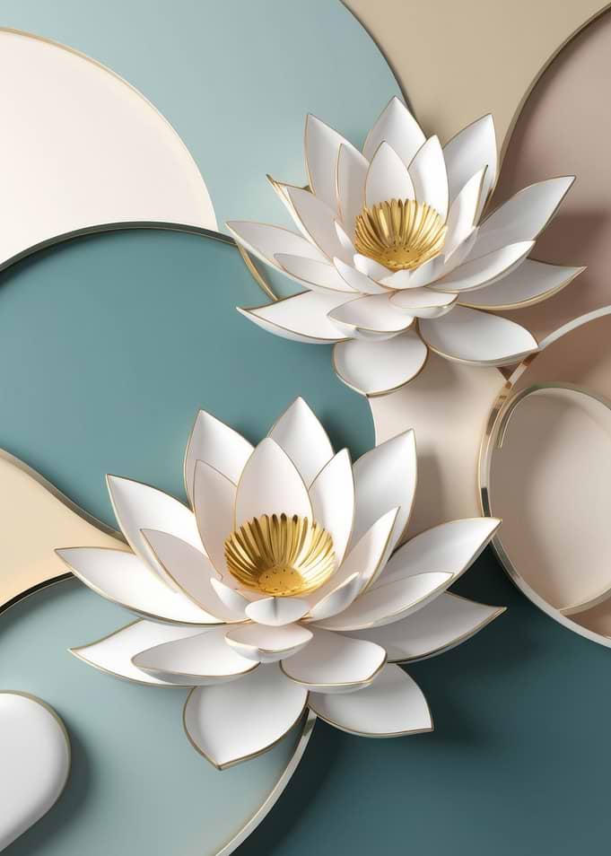 Elegant Lotus Flowers with Abstract Background