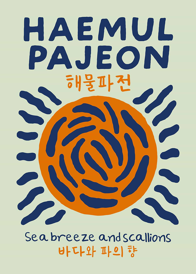 Haemul Pajeon Korean Food Poster