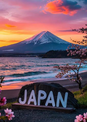 Mount Fuji Japan Sunset Scenery