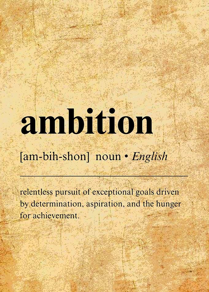 Ambition Definition on Vintage Paper
