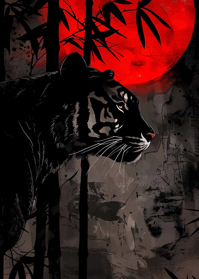 Tiger in the Bamboo Forest