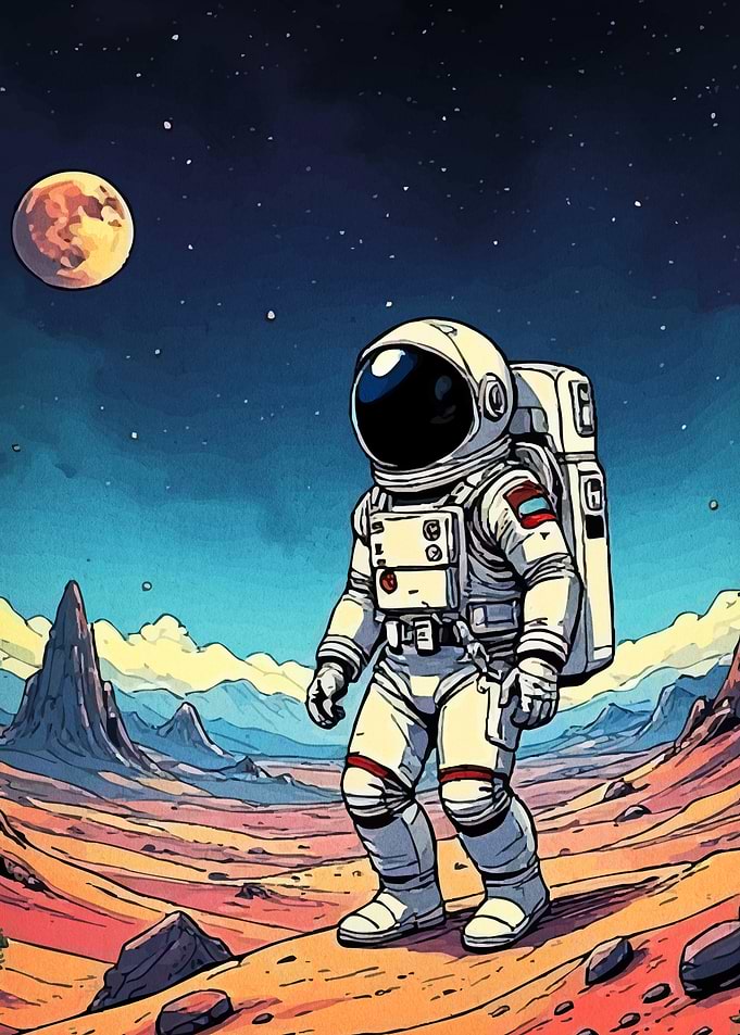 Astronaut Distant Planet