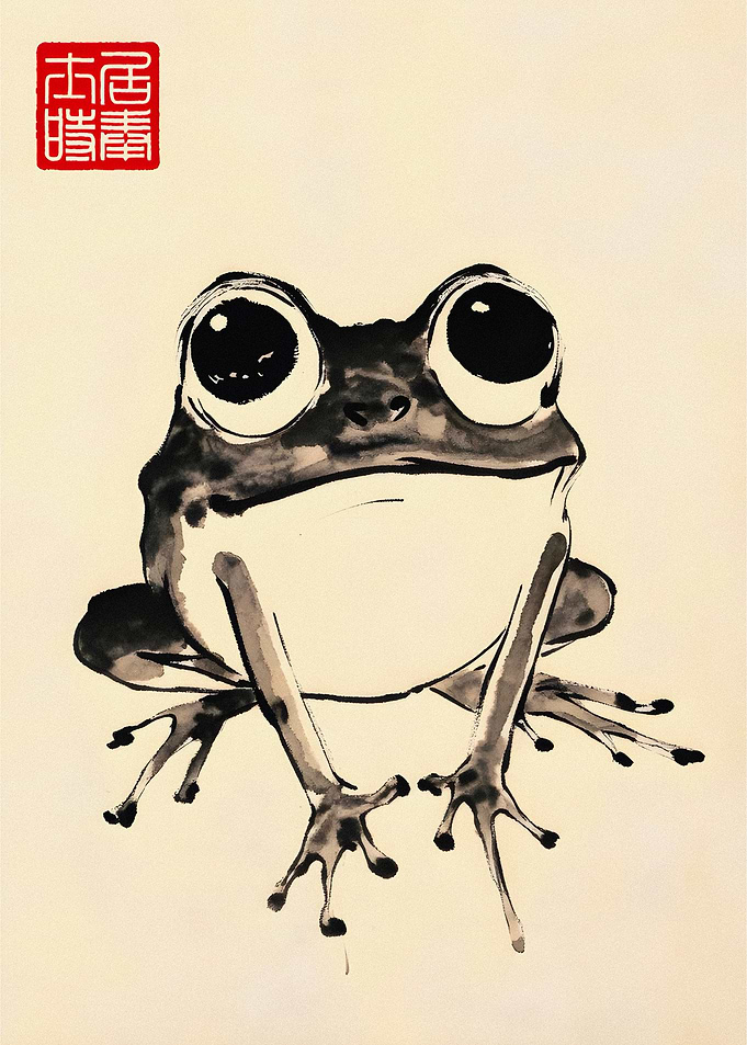Frog Ink Painting