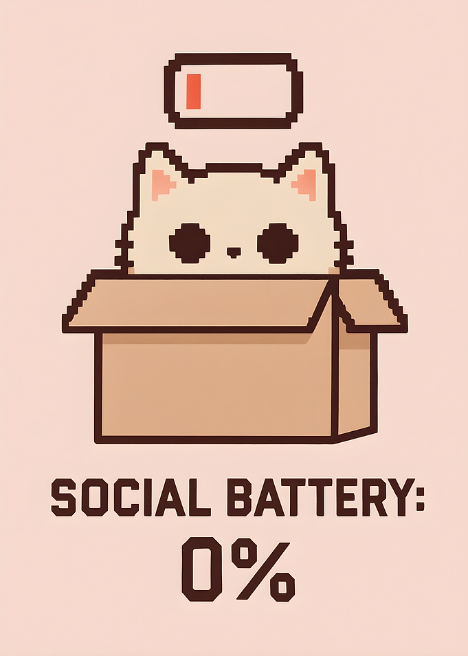 Social Battery Zero Percent Cat