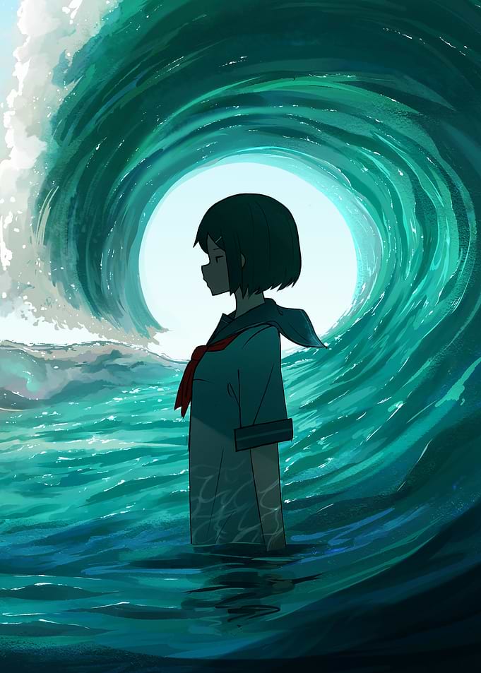 Girl in Wave