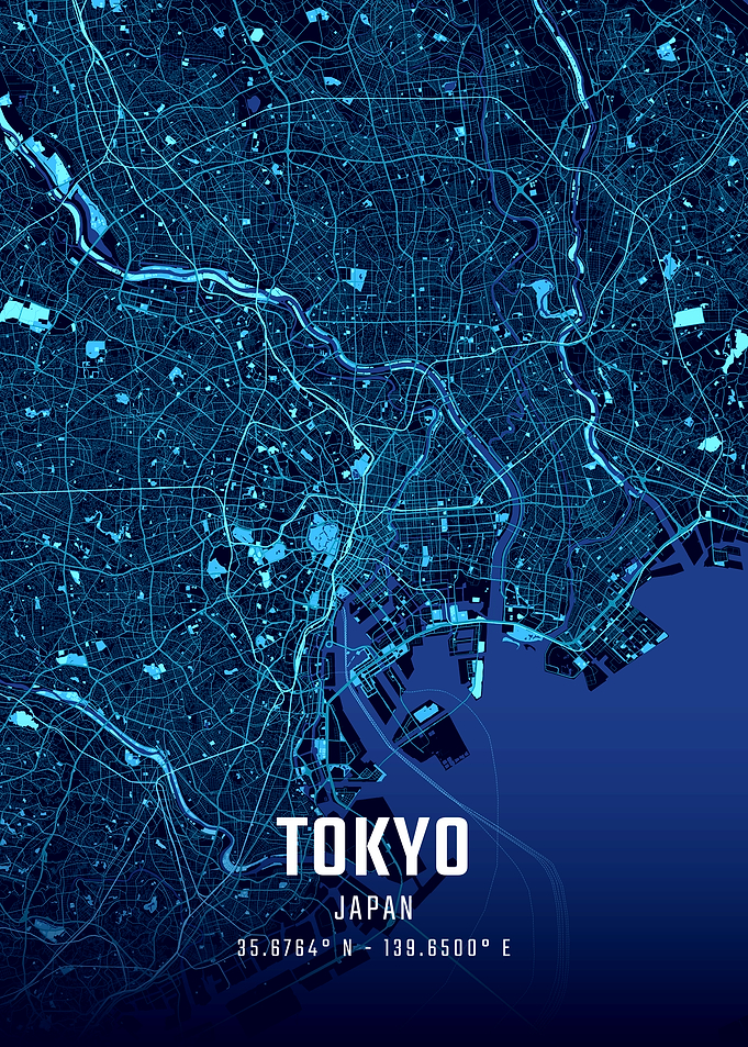 Tokyo Midnight City Map