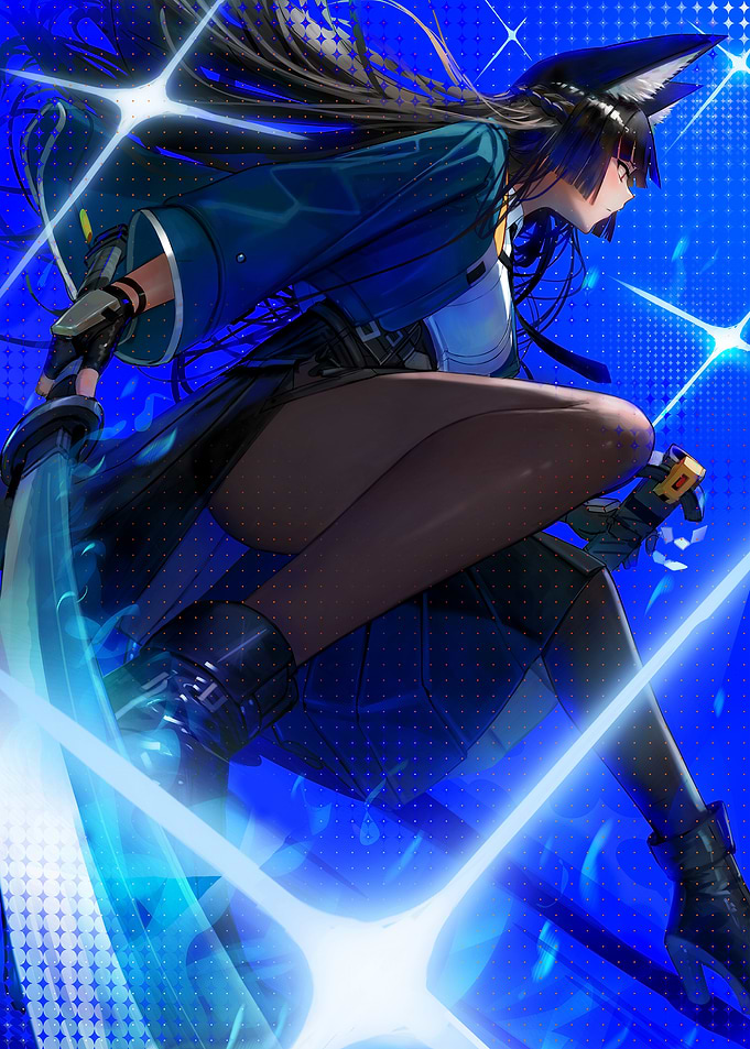 Girl with Sword in Action