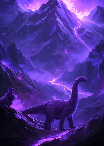 Purple Dinosaur Landscape