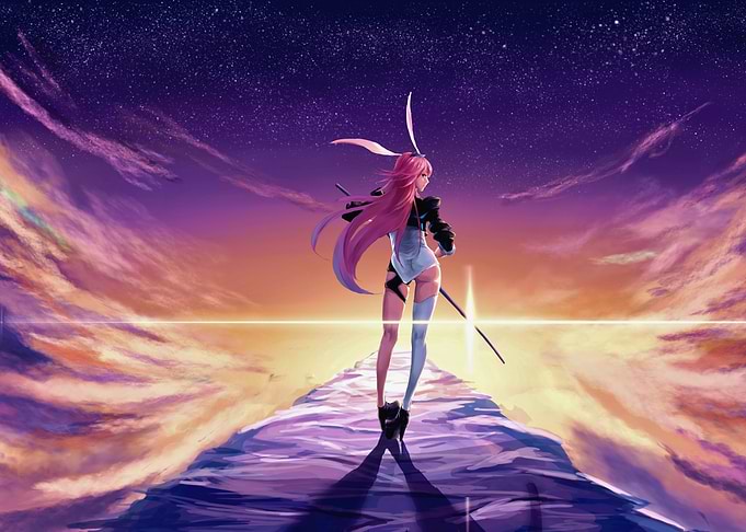 Girl with Sword on Horizon