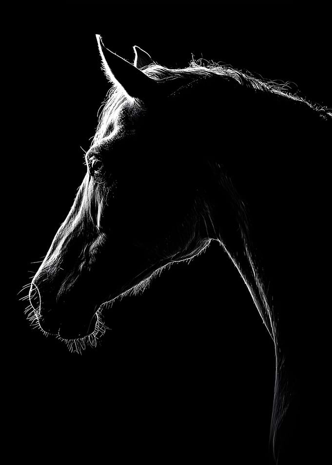 Horse Portrait in Black and White