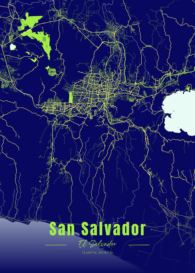 San Salvador Map - El Salvador